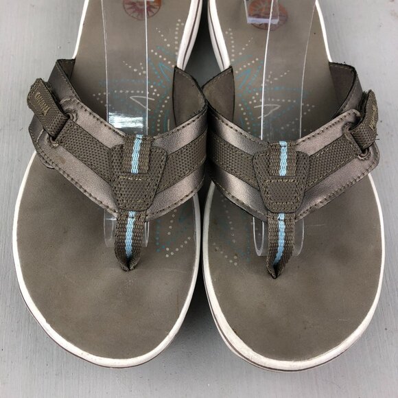 Earth Spirit Women's Size 8 Brown Open Toe Slip On Flip Flops Sandals Toe Post - Picture 4 of 13